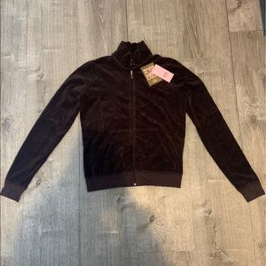 NWT Juicy Couture Brown Zip Up Track Jacket